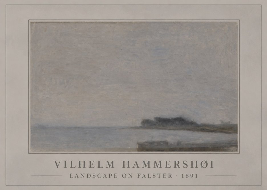 Vilhelm Hammershøi Landscape on Falster No6 - Poszter