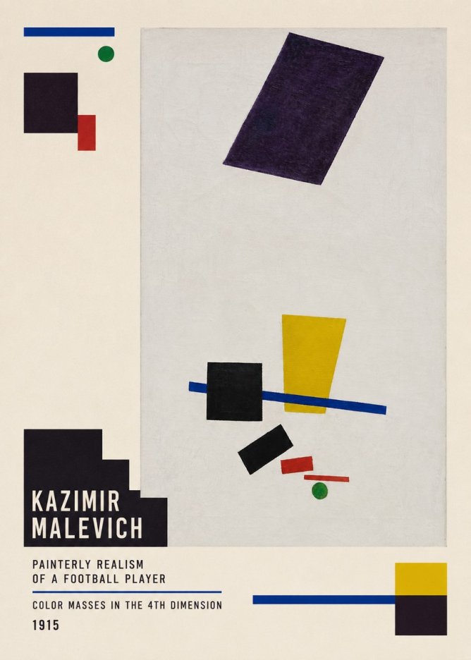 Kazimir Malevich Painterly Realism of a Football Player Color Masses in the 4Th Dimension No5 - Poszter
