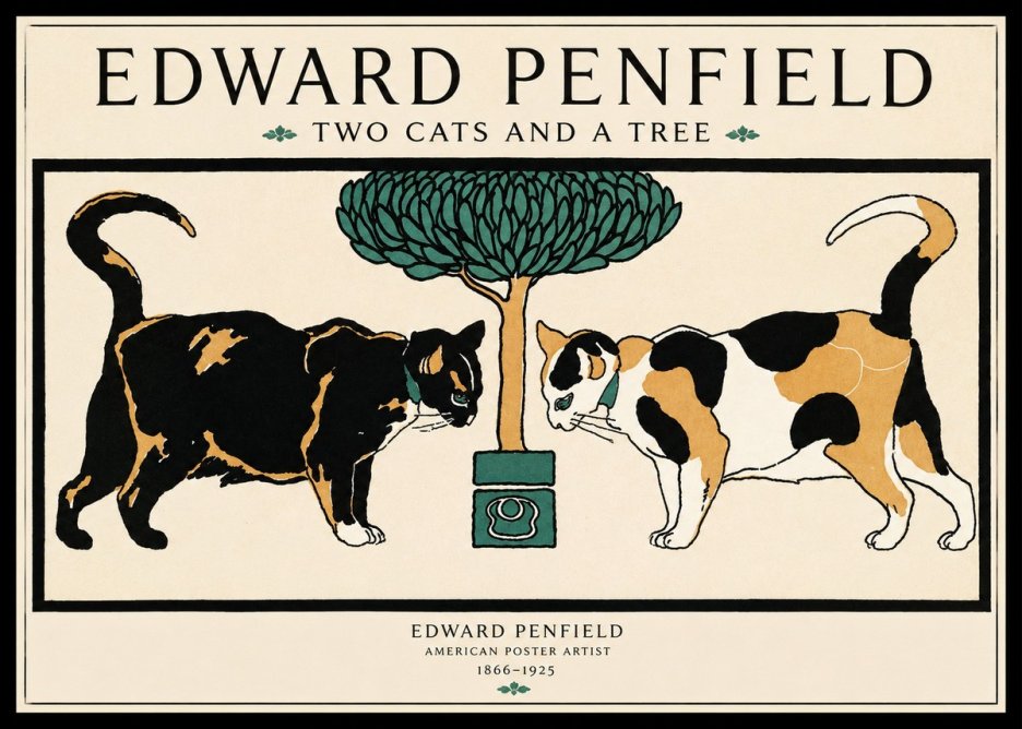 Edward Penfield Two Cats and a Tree No1 - Poszter