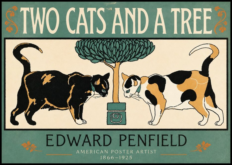 Edward Penfield Two Cats and a Tree No3 - Poszter