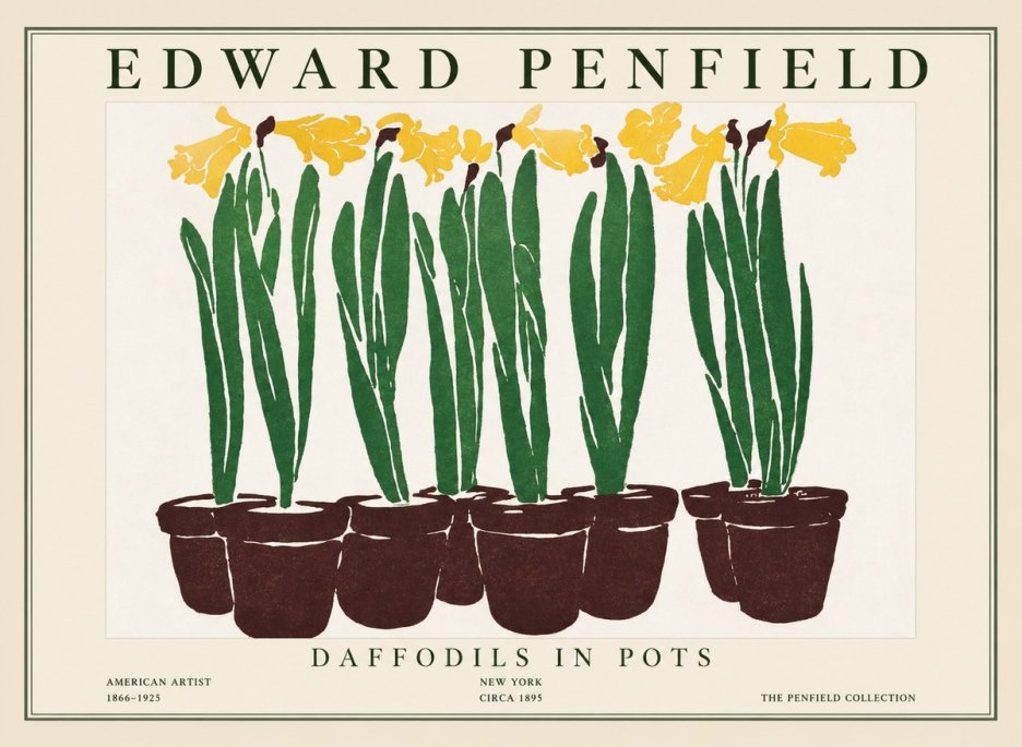 Edward Penfield Daffodils in Pots No1 - Poszter
