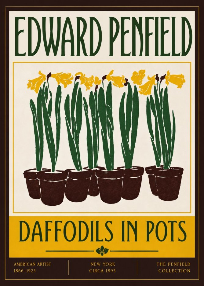 Edward Penfield Daffodils in Pots No4 - Poszter