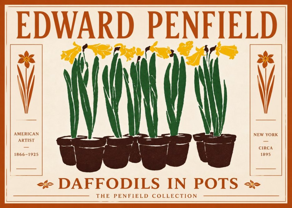 Edward Penfield Daffodils in Pots No5 - Poszter