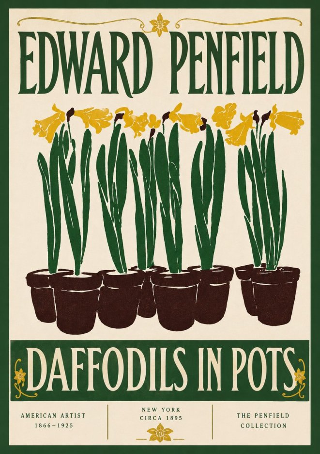 Edward Penfield Daffodils in Pots No6 - Poszter