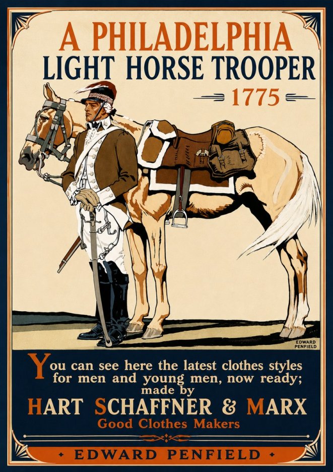 Edward Penfield A Philadelphia Light Horse Trooper 1775 No5 - Poszter