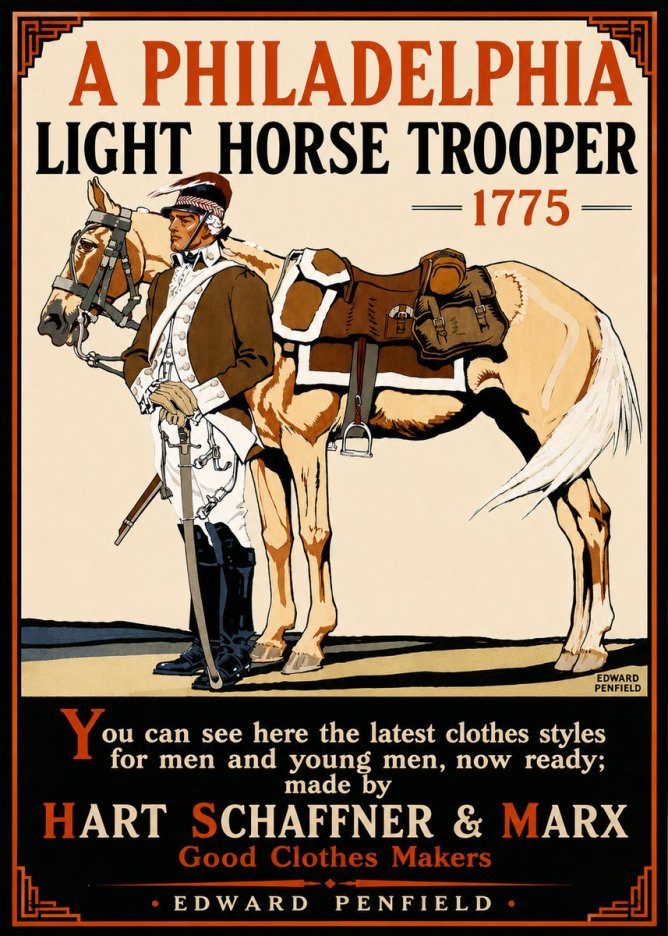 Edward Penfield A Philadelphia Light Horse Trooper 1775 No6 - Poszter