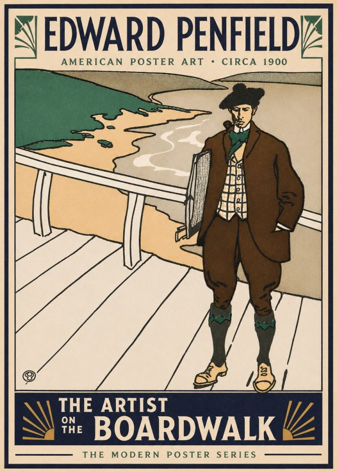 Edward Penfield The Artist on the Boardwalk No3 - Poszter