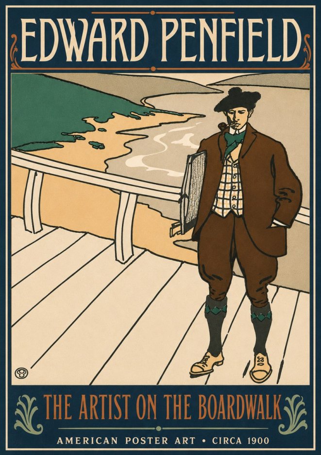 Edward Penfield The Artist on the Boardwalk No5 - Poszter