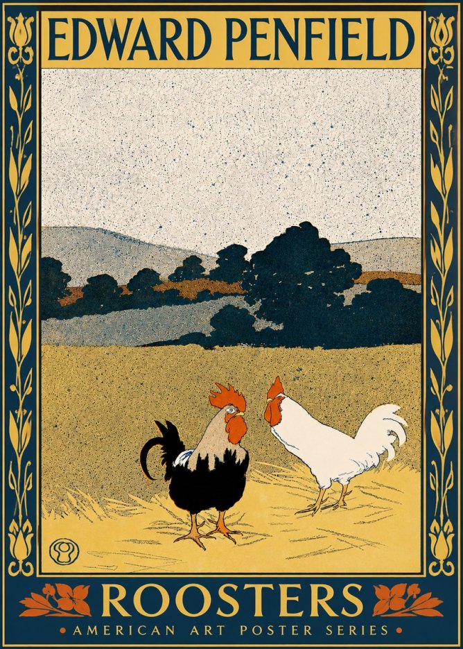 Edward Penfield Roosters No5 - Poszter