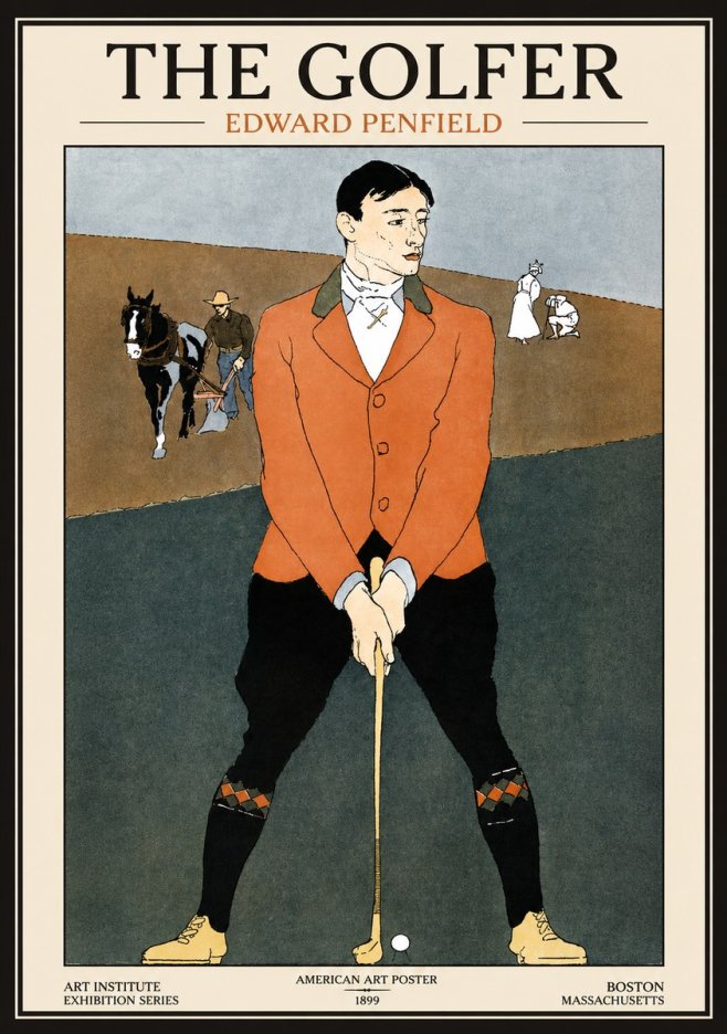 Edward Penfield The Golfer No1 - Poszter