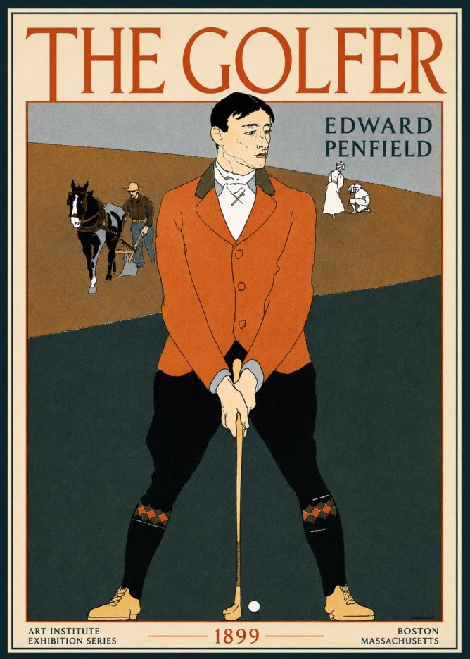 Edward Penfield The Golfer No5 - Poszter
