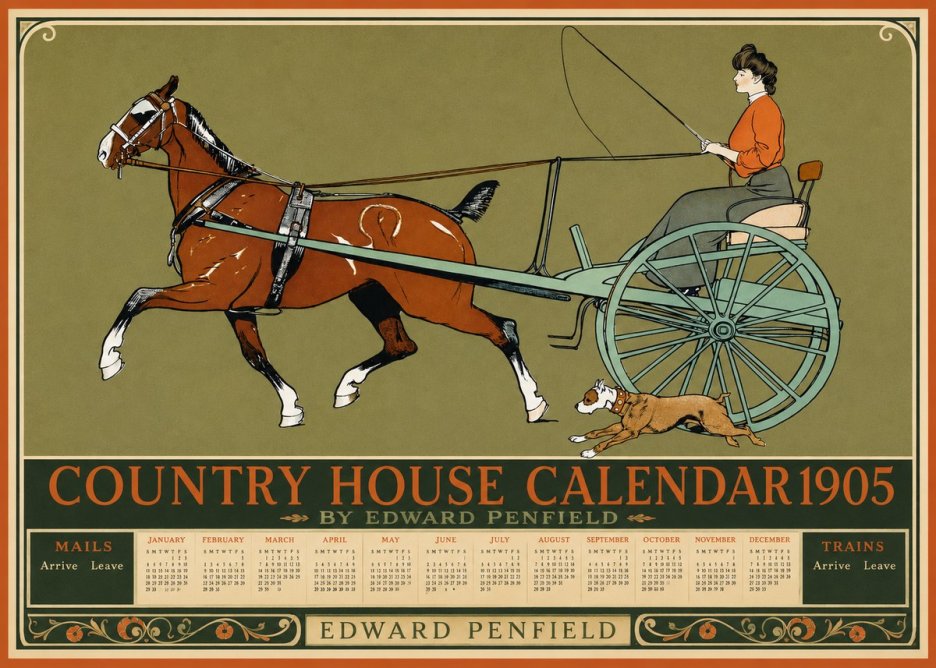 Edward Penfield Country House Calendar 1905 No2 - Poszter