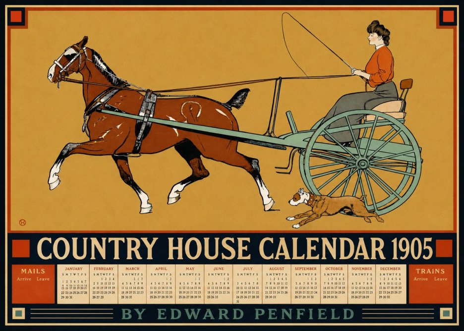 Edward Penfield Country House Calendar 1905 No4 - Poszter
