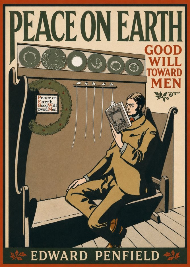 Edward Penfield Peace on Earth Good Will Toward Men No5 - Poszter
