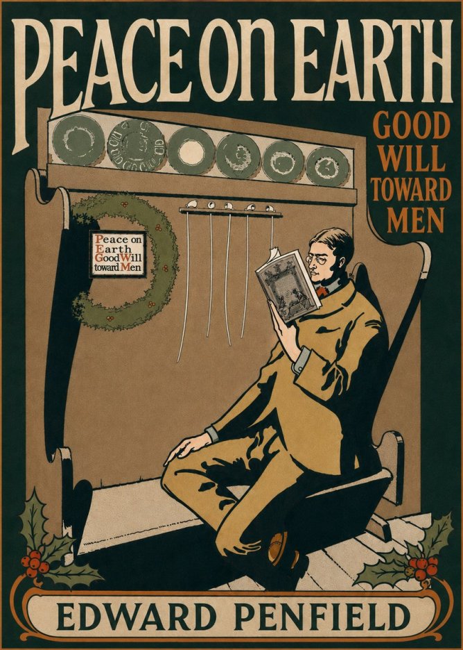Edward Penfield Peace on Earth Good Will Toward Men No6 - Poszter