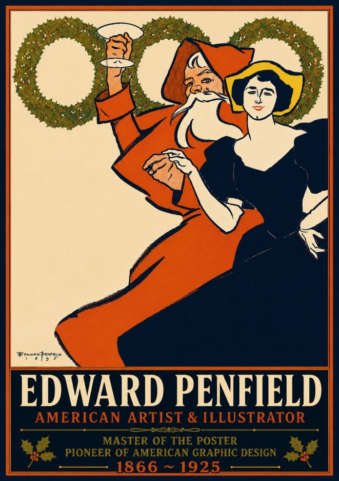 Edward Penfield Christmas. Cheer No6 - Poszter