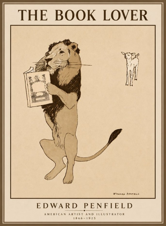 Edward Penfield The Book Lover No1 - Poszter