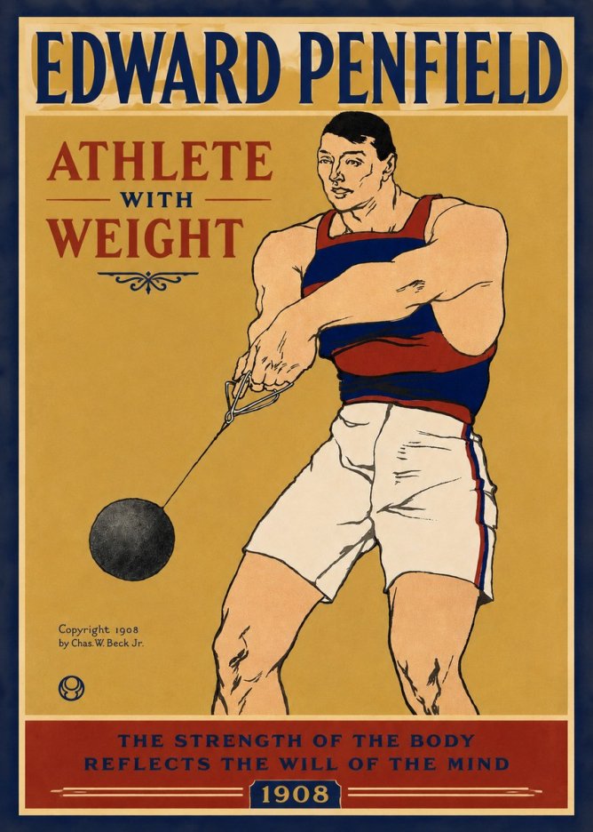 Edward Penfield Athlete with Weight No3 - Poszter