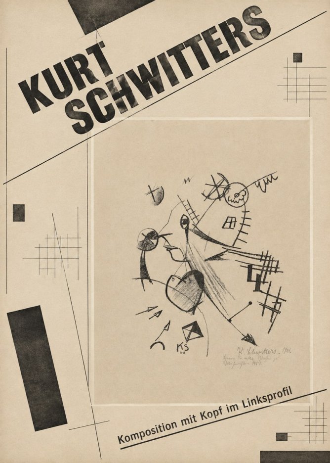 Kurt Schwitters Komposition Mit Kopf Im Linksprofil No3 - Poszter