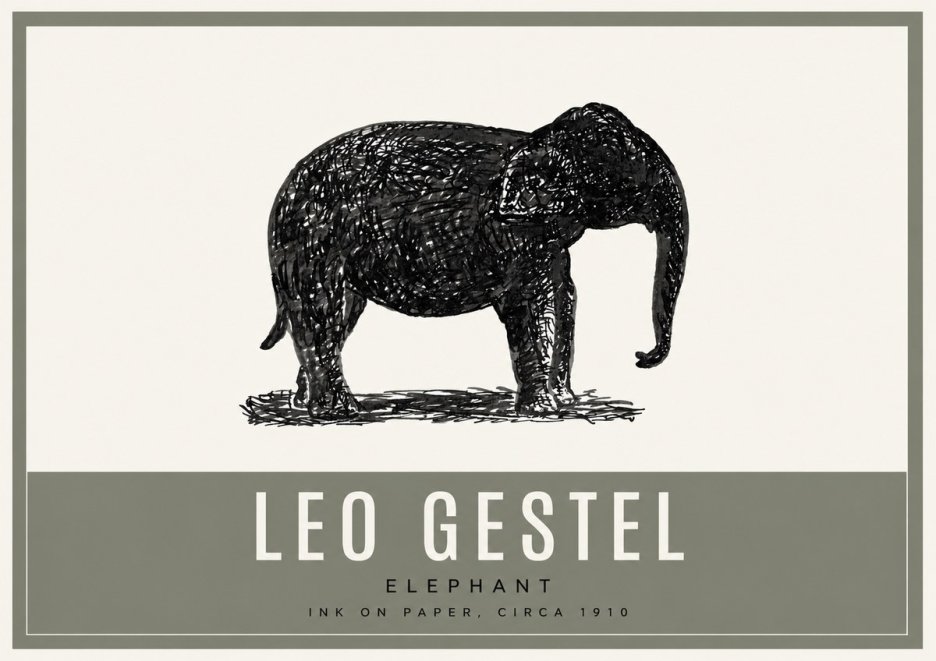 Leo Gestel Elephant No2 - Poszter