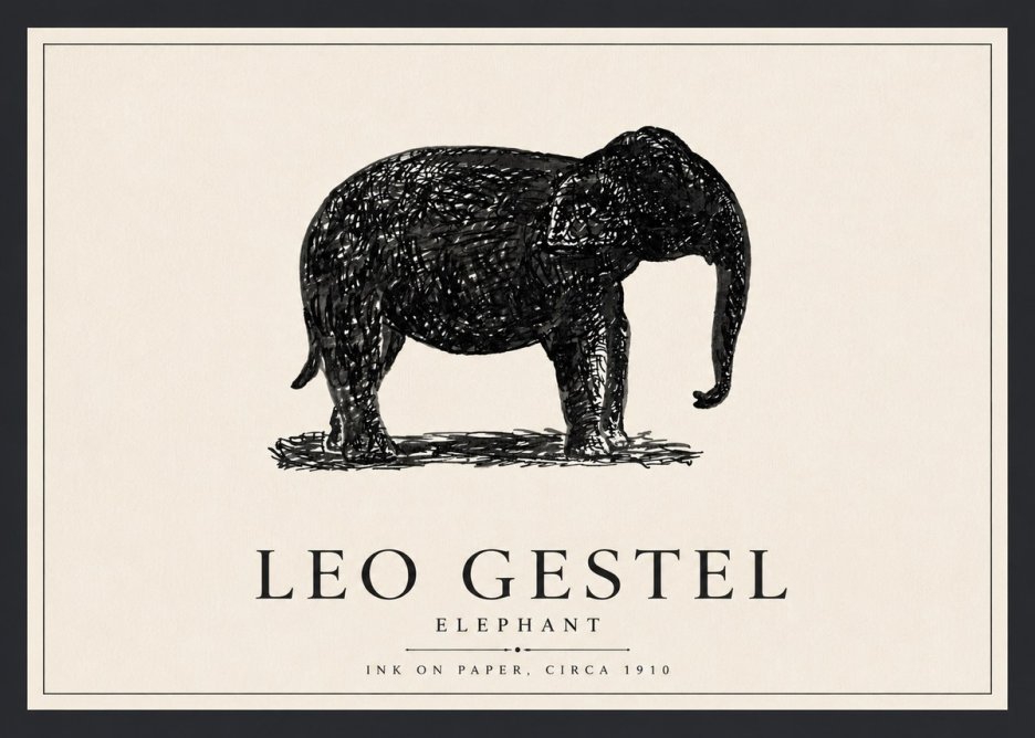 Leo Gestel Elephant No4 - Poszter