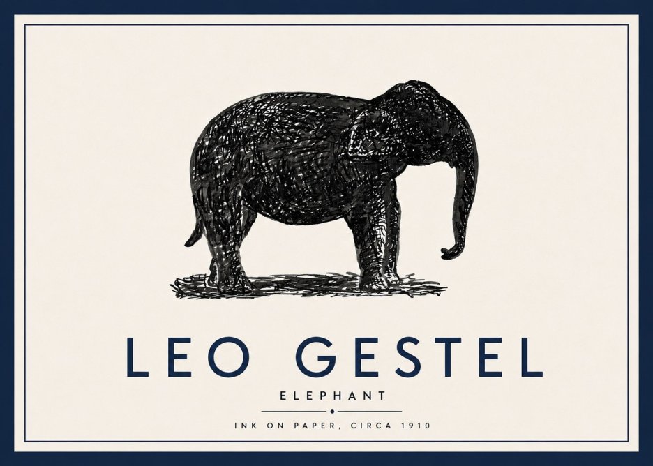 Leo Gestel Elephant No5 - Poszter