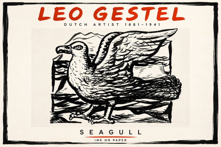 Leo Gestel Seagull No3 - Poszter