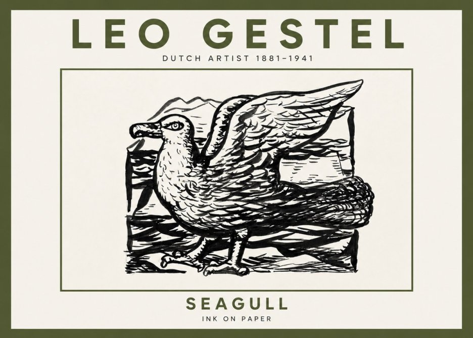 Leo Gestel Seagull No5 - Poszter