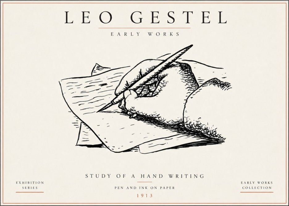 Leo Gestel Study of a Hand Writing No5 - Poszter