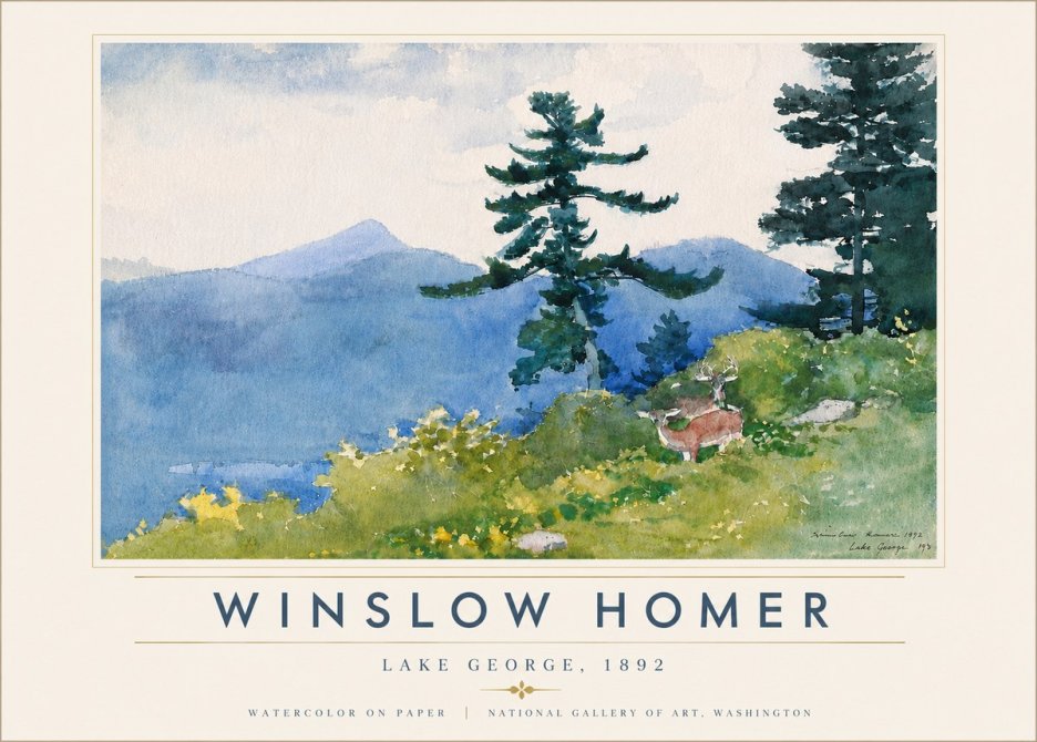 Winslow Homer Lake George, 1892 No5 - Poszter