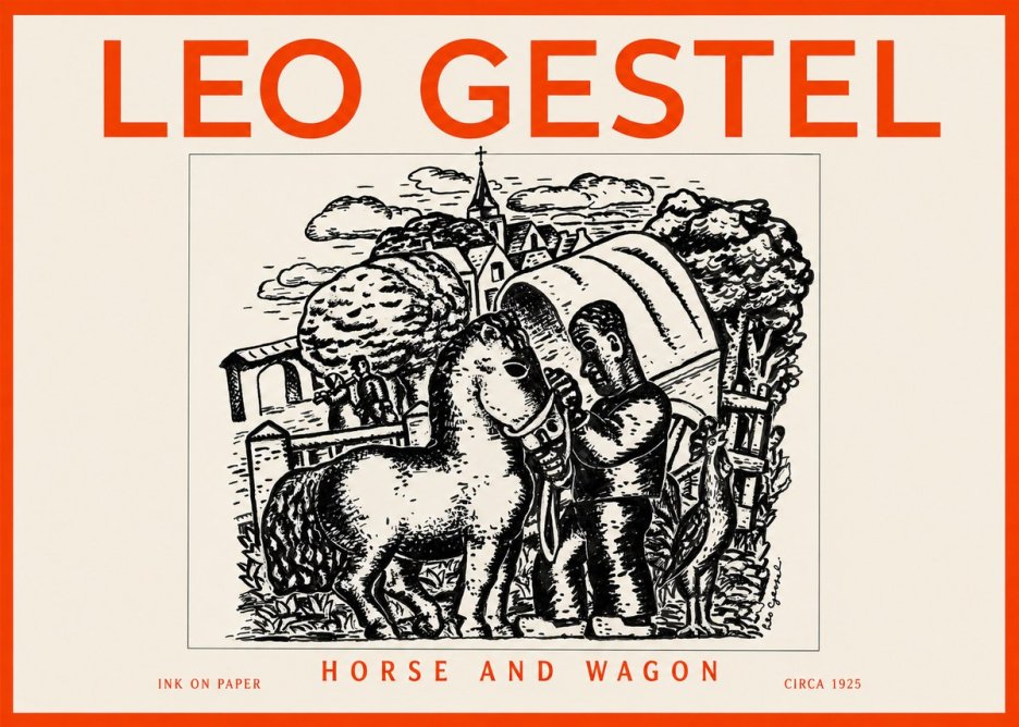 Leo Gestel Horse and Wagon No2 - Poszter