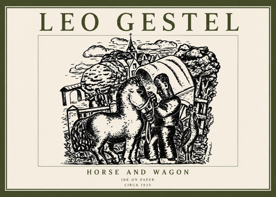 Leo Gestel Horse and Wagon No5 - Poszter