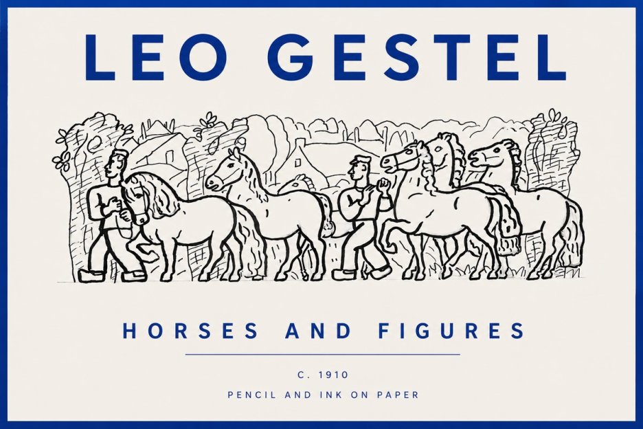 Leo Gestel Horses and Figures No5 - Poszter