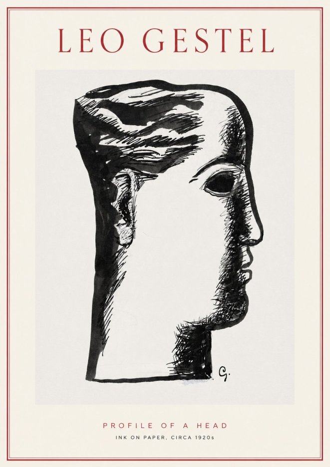 Leo Gestel Profile of a Head No2 - Poszter