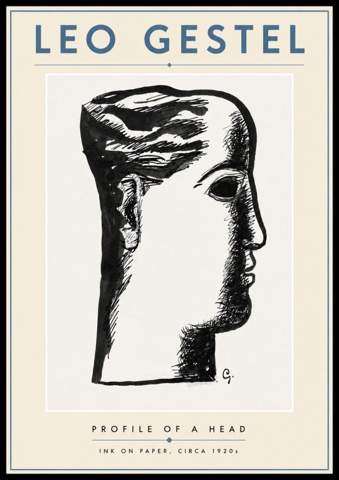 Leo Gestel Profile of a Head No4 - Poszter