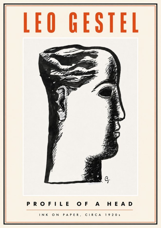 Leo Gestel Profile of a Head No5 - Poszter
