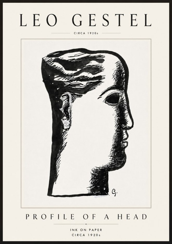 Leo Gestel Profile of a Head No6 - Poszter