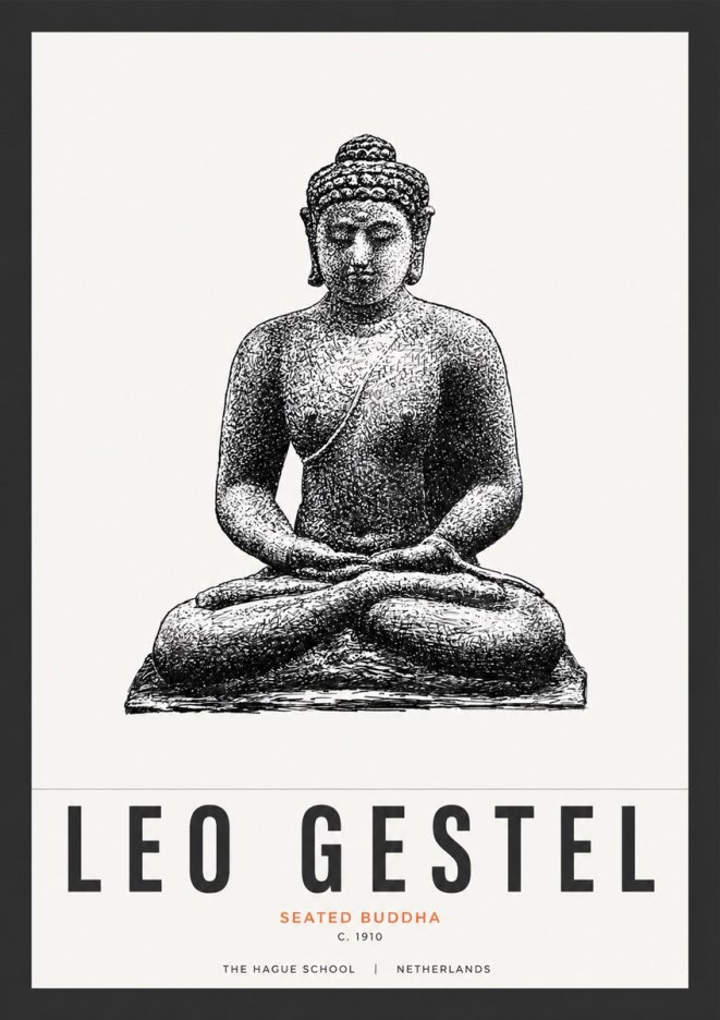 Leo Gestel Seated Buddha No3 - Poszter