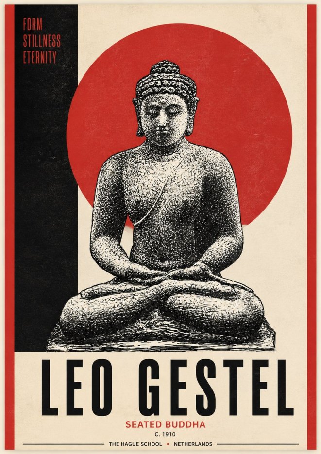 Leo Gestel Seated Buddha No4 - Poszter