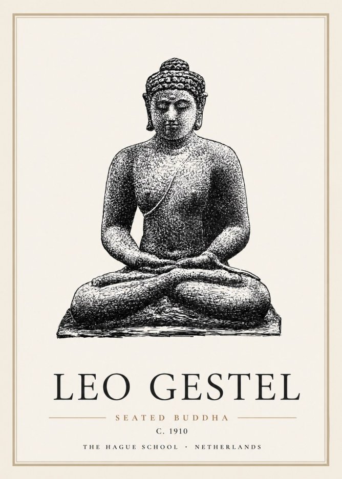 Leo Gestel Seated Buddha No5 - Poszter