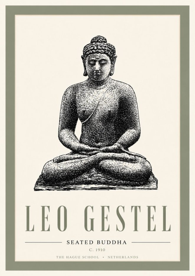 Leo Gestel Seated Buddha No6 - Poszter