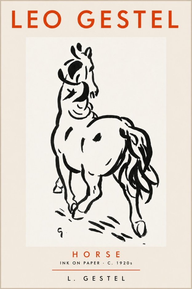Leo Gestel Horse No4 - Poszter