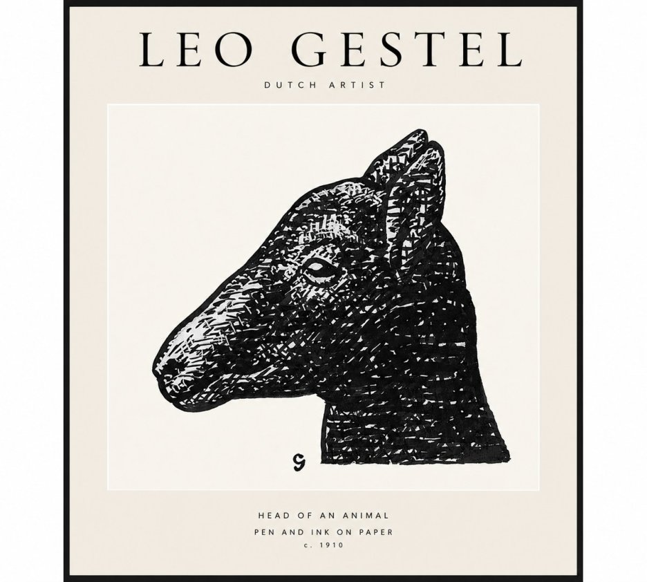 Leo Gestel Head of an Animal No1 - Poszter