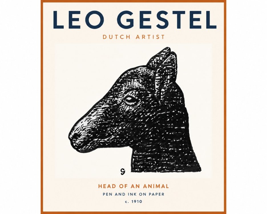 Leo Gestel Head of an Animal No2 - Poszter