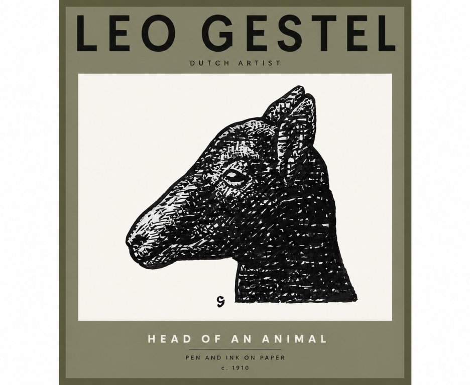 Leo Gestel Head of an Animal No3 - Poszter