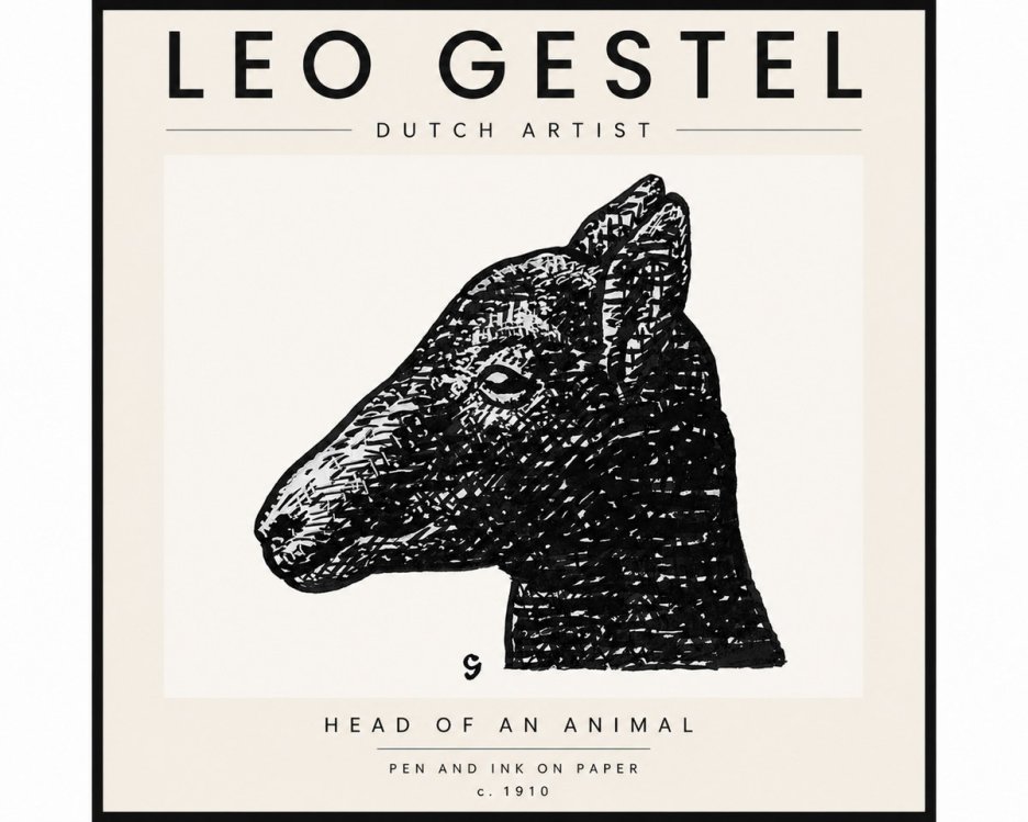 Leo Gestel Head of an Animal No4 - Poszter