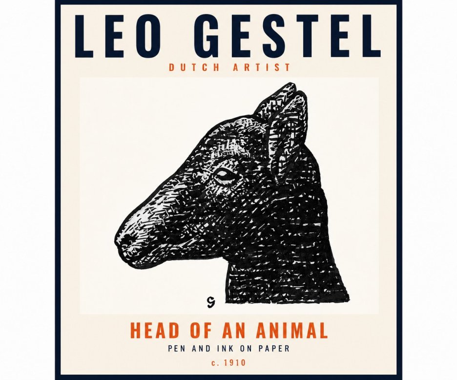 Leo Gestel Head of an Animal No5 - Poszter
