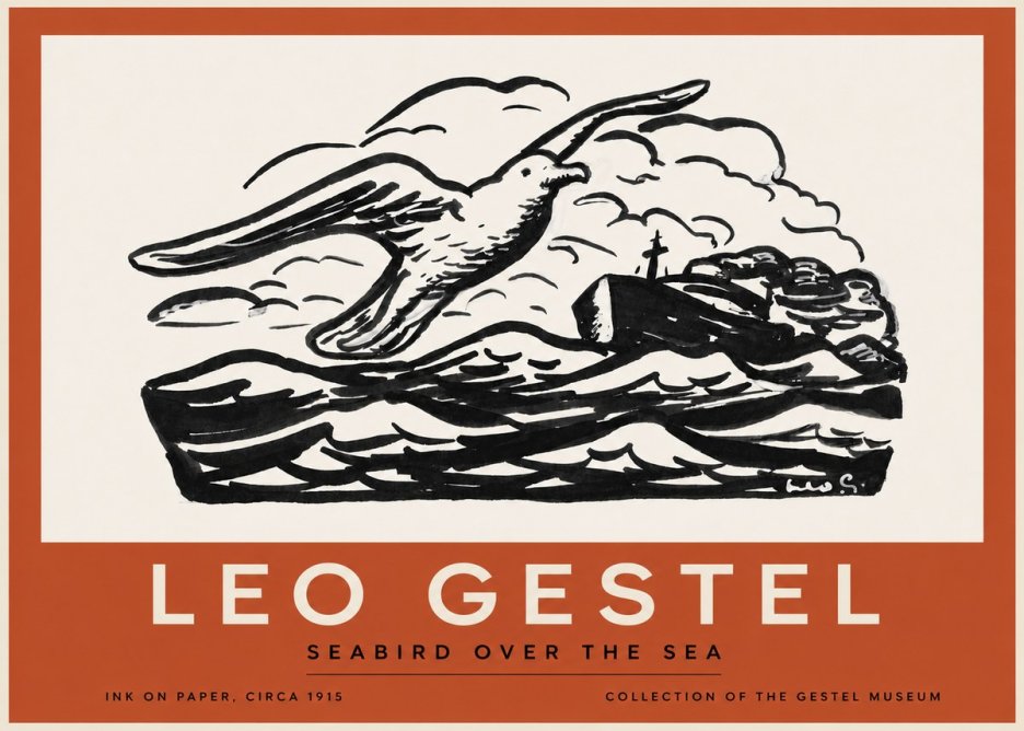 Leo Gestel Seabird over the Sea No3 - Poszter