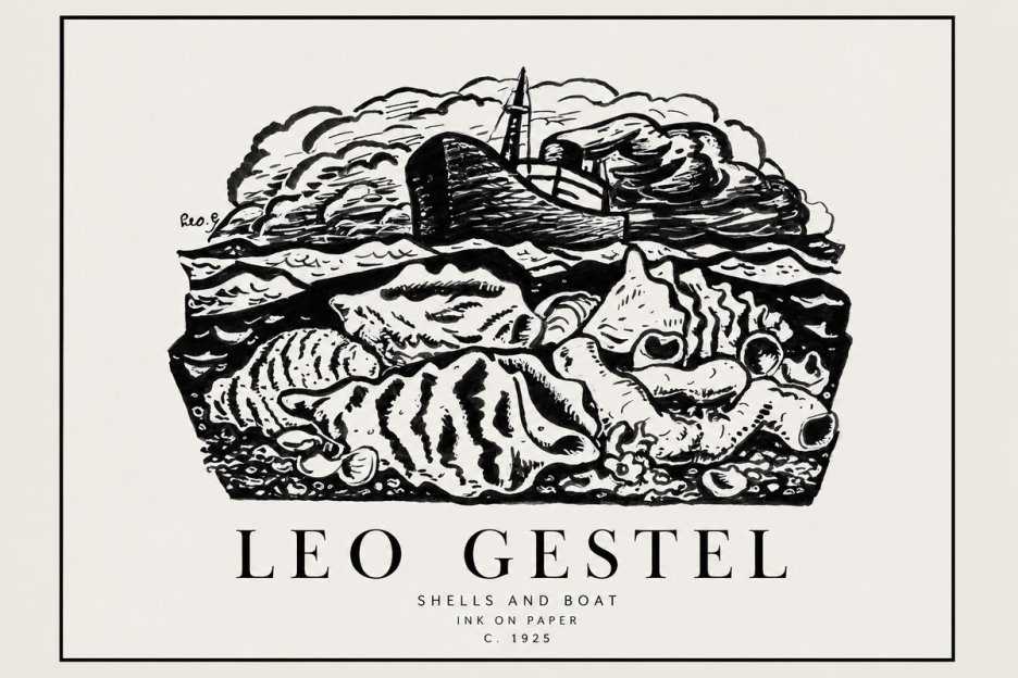 Leo Gestel Shells and Boat No1 - Poszter