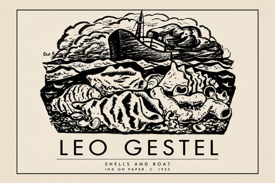 Leo Gestel Shells and Boat No2 - Poszter